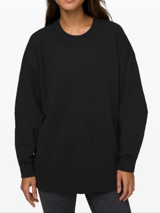 lululemon athletica Sweaters - Lululemon Perfectly Oversized Crew Black GUC
